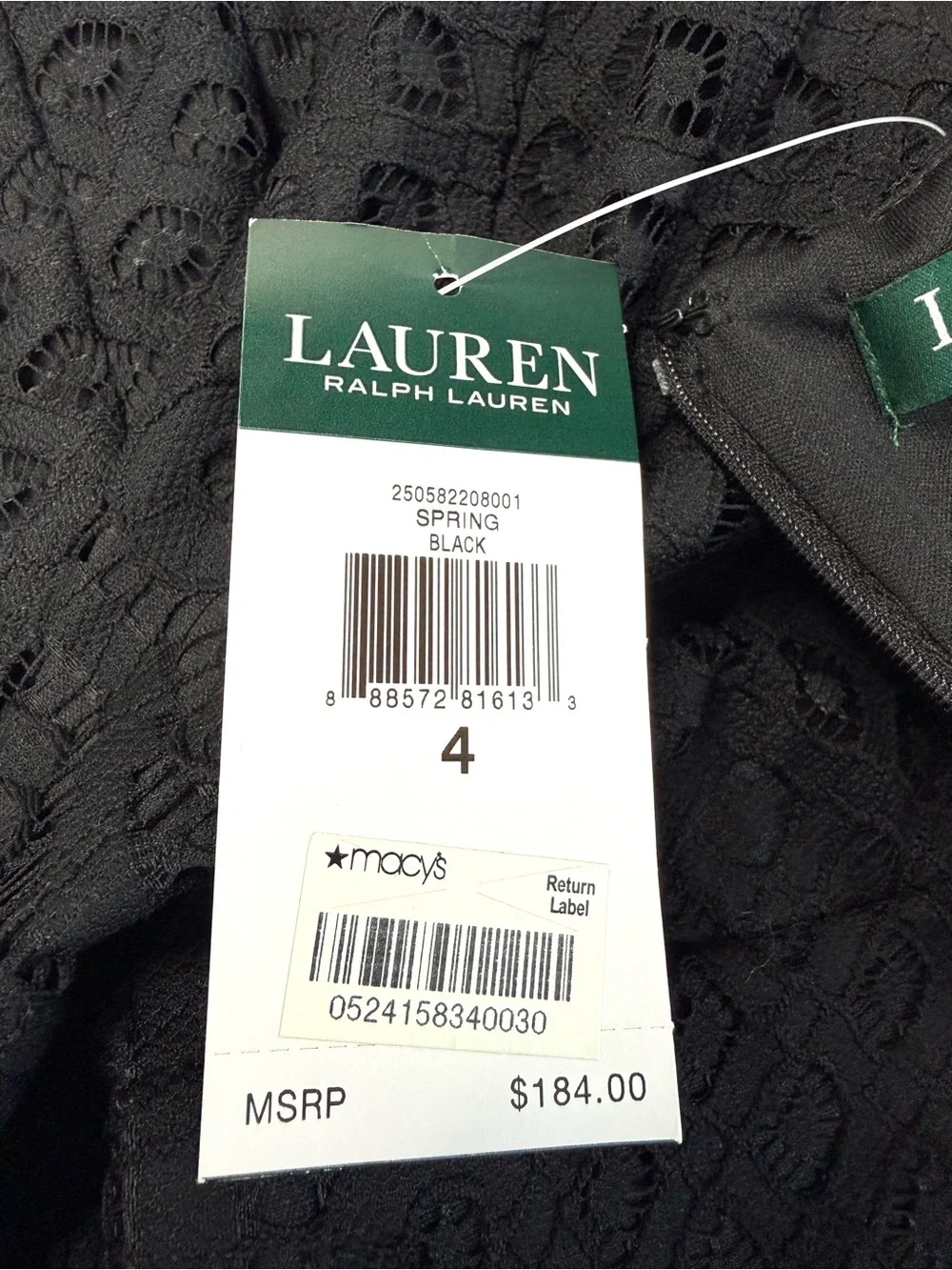 Lauren Ralph Lauren | Lace Sheath Cocktail Dress NWT Size 4 Classic LBD